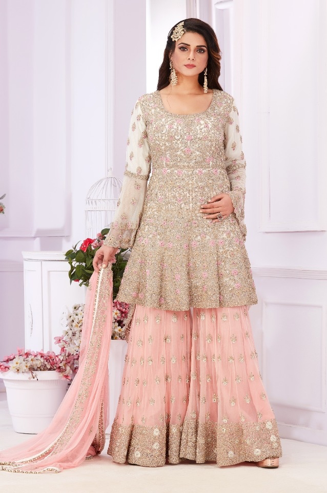 pastel sharara suit by fashion queen bridal
